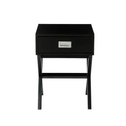 Best Pirce 👍 Glitzhome® Wooden X-Shaped Leg End Table with Drawer 😍 -Glitzhome Sales D588446S 5