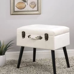 Best reviews of 👏 Glitzhome® Velvet Upholstered Storage Stool ❤️ -Glitzhome Sales D588447S 4