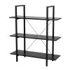Best Pirce 😍 Glitzhome® 41.5" Black Modern Industry 3-Tier Bookcase 🧨 -Glitzhome Sales D588449S 1