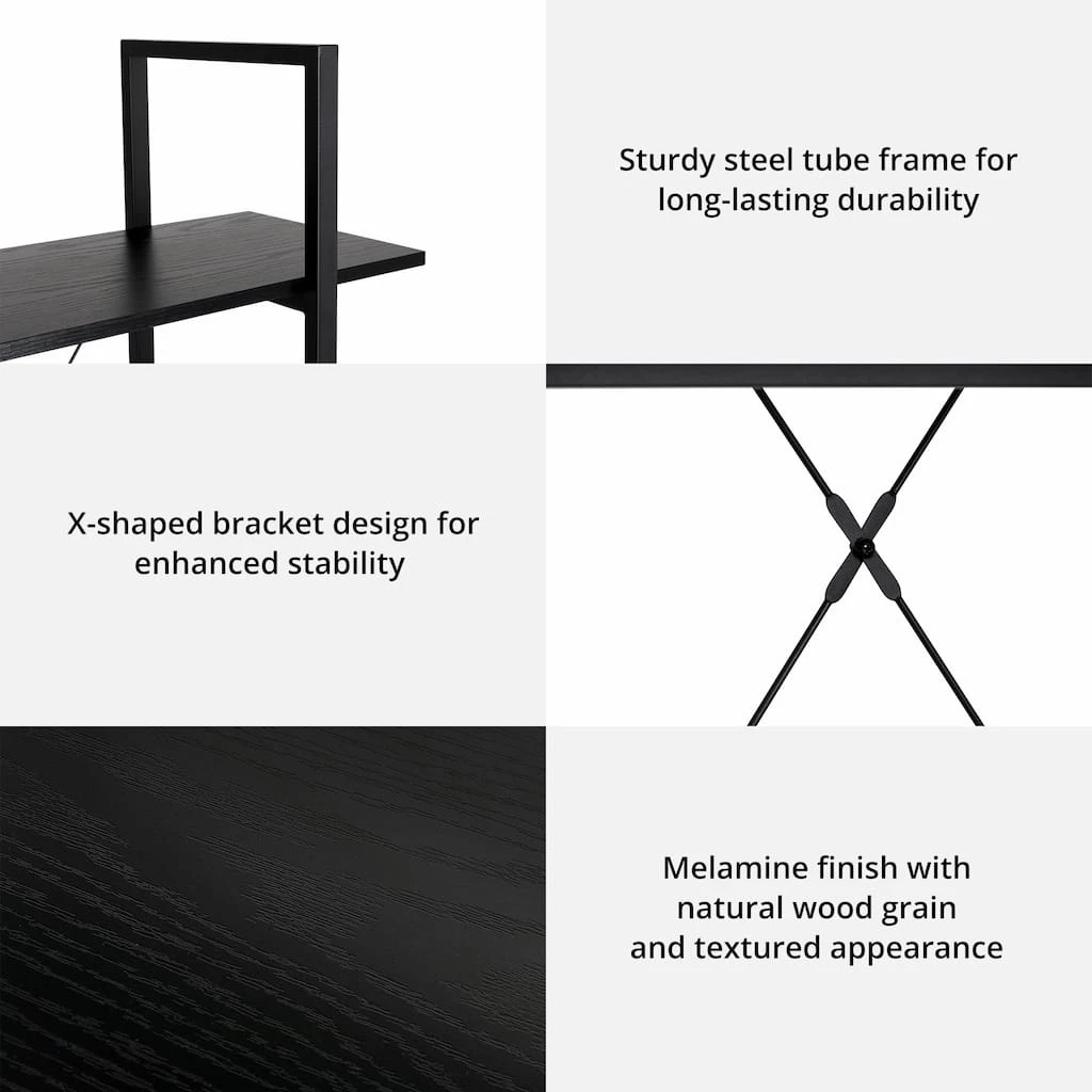 Best Pirce π Glitzhome® 41.5" Black Modern Industry 3-Tier Bookcase 𧨠6 Best Pirce π Glitzhome® 41.5" Black Modern Industry 3-Tier Bookcase 𧨠- Image 4