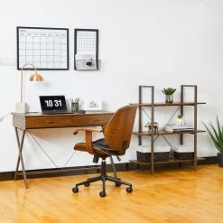 Discount 💯 Glitzhome® 41.5" Walnut Modern Industry 3-Tier Bookcase ✨ -Glitzhome Sales D588452S 3