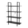 Best Sale 🌟 Glitzhome® 55" Black Modern Industry 4-Tier Bookcase ✔️ -Glitzhome Sales D588453S 1