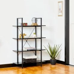 Best Sale π Glitzhome® 55" Black Modern Industry 4-Tier Bookcase βοΈ 12 Best Sale π Glitzhome® 55" Black Modern Industry 4-Tier Bookcase βοΈ -Glitzhome Sales D588453S 3