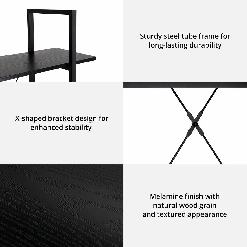 Best Sale π Glitzhome® 55" Black Modern Industry 4-Tier Bookcase βοΈ 7 Best Sale π Glitzhome® 55" Black Modern Industry 4-Tier Bookcase βοΈ - Image 5