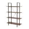 New ❤️ Glitzhome® 55" Walnut Modern Industry 4-Tier Bookcase 🛒 -Glitzhome Sales D588455S 1