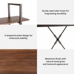 New β€οΈ Glitzhome® 55" Walnut Modern Industry 4-Tier Bookcase π 14 New β€οΈ Glitzhome® 55" Walnut Modern Industry 4-Tier Bookcase π -Glitzhome Sales D588455S 5