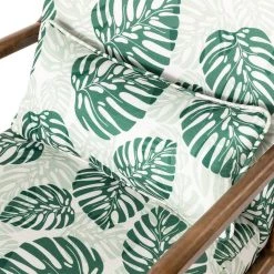 Flash Sale 😉 Glitzhome® Mid-Century Modern Patterned Fabric Accent Armchair with Walnut Rubberwood Frame 🤩 -Glitzhome Sales D588462S 7