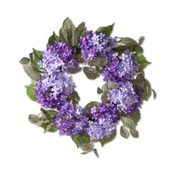 Hot Sale 🛒 Glitzhome® 22" Purple Hydrangea Wreath 🔔