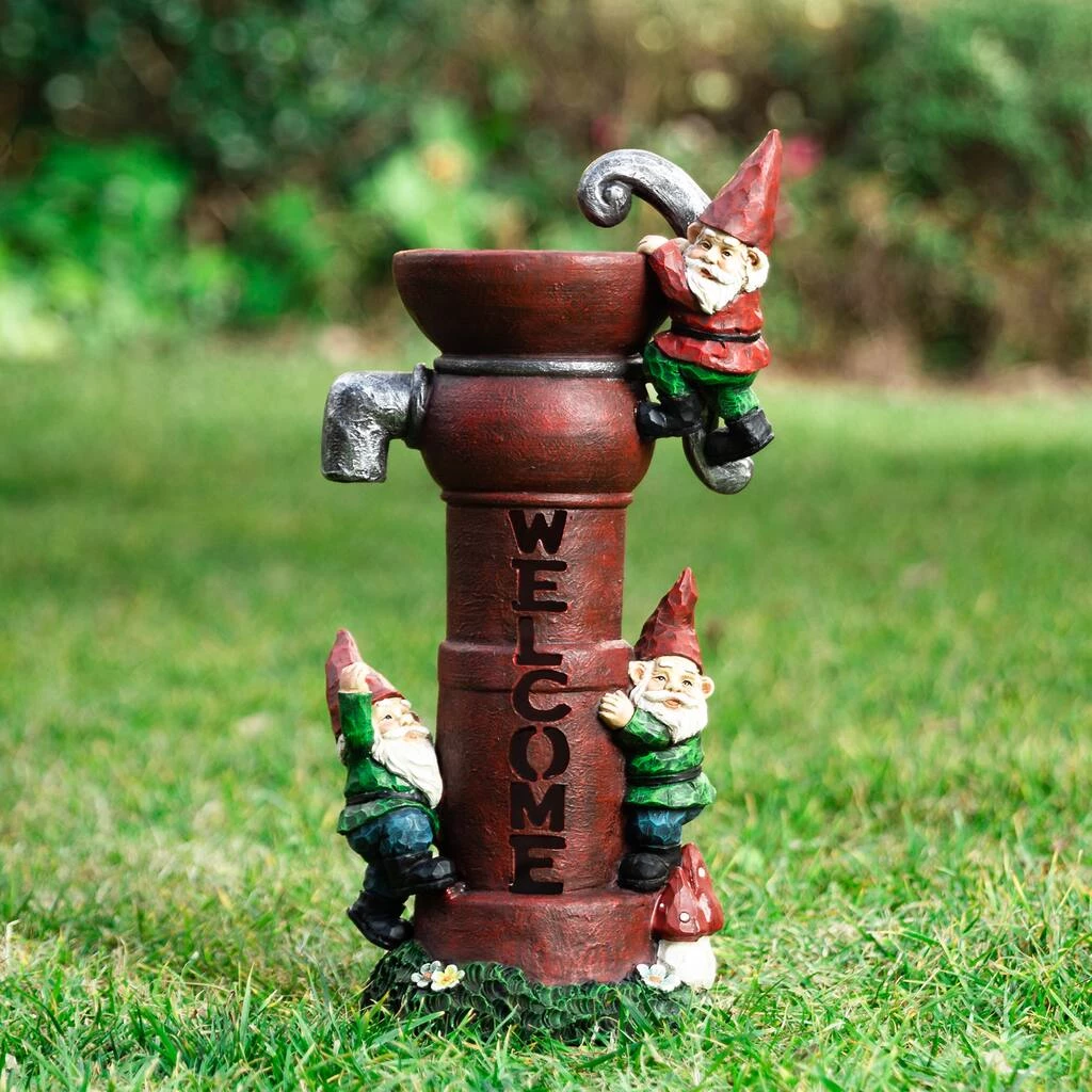 Hot Sale β Glitzhome® 16.5" Solar Water Pump Gnome Garden Statue 𧨠4 Hot Sale β Glitzhome® 16.5" Solar Water Pump Gnome Garden Statue 𧨠- Image 2