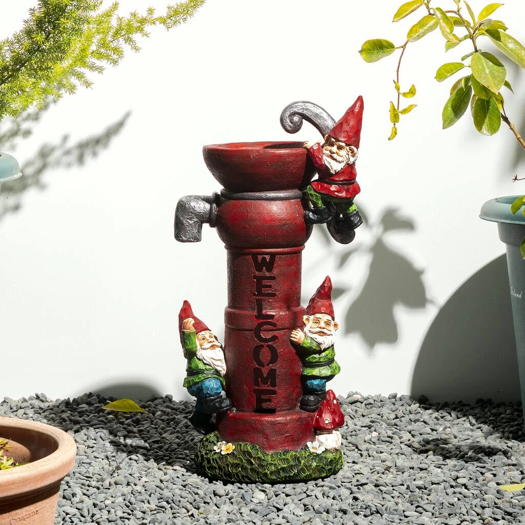 Hot Sale β Glitzhome® 16.5" Solar Water Pump Gnome Garden Statue 𧨠5 Hot Sale β Glitzhome® 16.5" Solar Water Pump Gnome Garden Statue 𧨠- Image 3