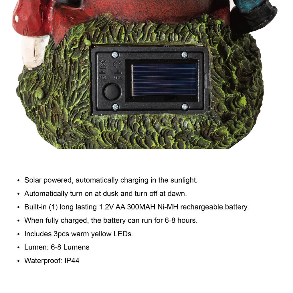 Hot Sale β Glitzhome® 16.5" Solar Water Pump Gnome Garden Statue 𧨠10 Hot Sale β Glitzhome® 16.5" Solar Water Pump Gnome Garden Statue 𧨠- Image 8