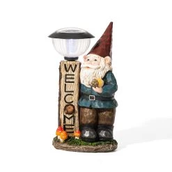 Best deal π Glitzhome® 16" Solar Lamp Post Gnome Garden Statue β