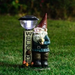 Best deal 😉 Glitzhome® 16" Solar Lamp Post Gnome Garden Statue ⌛ -Glitzhome Sales D600055S 3