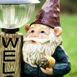 Best deal 😉 Glitzhome® 16" Solar Lamp Post Gnome Garden Statue ⌛ -Glitzhome Sales D600055S 4