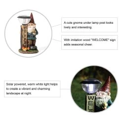 Best deal 😉 Glitzhome® 16" Solar Lamp Post Gnome Garden Statue ⌛ -Glitzhome Sales D600055S 7