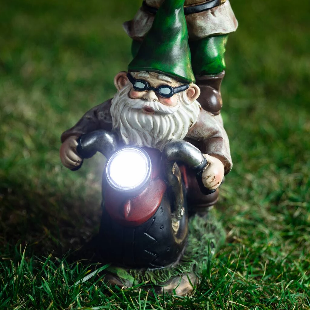 Deals ❤️ Glitzhome® 25.5" Solar Stacked Riding Gnome Garden Statue 💯 8 Deals ❤️ Glitzhome® 25.5" Solar Stacked Riding Gnome Garden Statue 💯 - Image 6