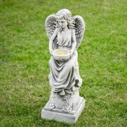 New ✨ Glitzhome® 31" Angel Garden Bird Feeder Statue 🎁 -Glitzhome Sales D600059S 2