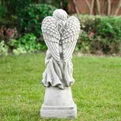New ✨ Glitzhome® 31" Angel Garden Bird Feeder Statue 🎁 -Glitzhome Sales D600059S 4