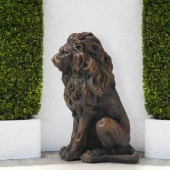 Budget ✨ Glitzhome® 21" Guardian Standing Lion Statue 🔔 -Glitzhome Sales D600060S 2