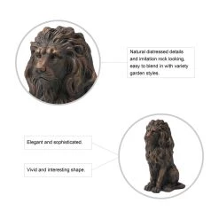 Budget ✨ Glitzhome® 21" Guardian Standing Lion Statue 🔔 -Glitzhome Sales D600060S 6