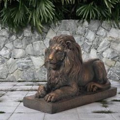 Best reviews of ⭐ Glitzhome® 22" Lying Guardian Lion Statue ✔️ -Glitzhome Sales D600063S 3