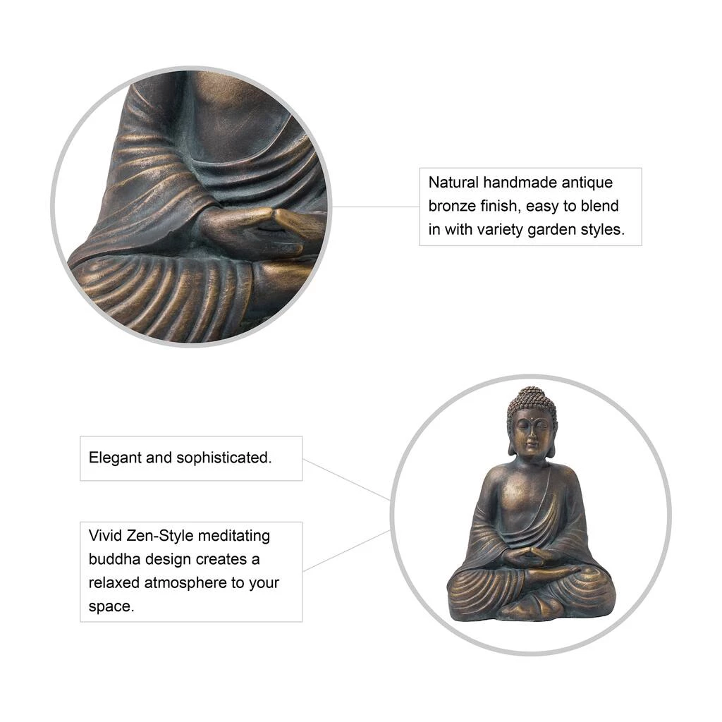 Deals ⌛ Glitzhome® 19" Meditating Buddha Statue ❤️ 7 Deals ⌛ Glitzhome® 19" Meditating Buddha Statue ❤️ - Image 5