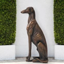 Best reviews of 🎁 Glitzhome® 30" Sitting Left Greyhound 🐕 Dog Statue 🥰 -Glitzhome Sales D600068S 3