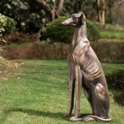 Best reviews of 🎁 Glitzhome® 30" Sitting Left Greyhound 🐕 Dog Statue 🥰 -Glitzhome Sales D600068S 5