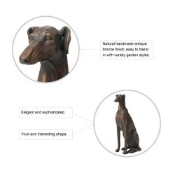 Best reviews of 🎁 Glitzhome® 30" Sitting Left Greyhound 🐕 Dog Statue 🥰 -Glitzhome Sales D600068S 6