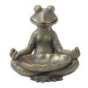 Best Pirce 💯 Glitzhome® 14" Bronze Yoga Frog Statue ✔️ -Glitzhome Sales D600069S 1