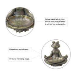 Best Pirce 💯 Glitzhome® 14" Bronze Yoga Frog Statue ✔️ -Glitzhome Sales D600069S 6