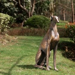 Buy 😉 Glitzhome® 30" Sitting Right Greyhound 🦮 Dog Statue 😉 -Glitzhome Sales D600070S 4