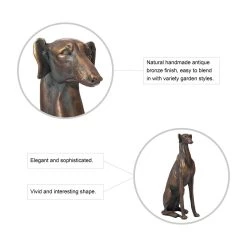 Buy 😉 Glitzhome® 30" Sitting Right Greyhound 🦮 Dog Statue 😉 -Glitzhome Sales D600070S 5