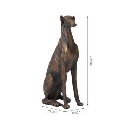 Buy 😉 Glitzhome® 30" Sitting Right Greyhound 🦮 Dog Statue 😉 -Glitzhome Sales D600070S 8