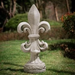 Brand new 👍 Glitzhome® 27" Standing Fleur De Lis Garden Statue 💯 -Glitzhome Sales D600071S 4