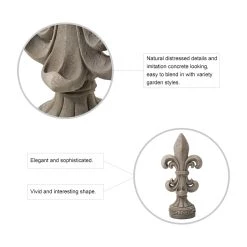 Brand new 👍 Glitzhome® 27" Standing Fleur De Lis Garden Statue 💯 -Glitzhome Sales D600071S 5