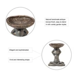 Budget ✔️ Glitzhome® 18" Bronze Yoga Frog Statue 💯 -Glitzhome Sales D600073S 6