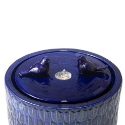 Coupon ⌛ Glitzhome® 15" LED Bird Cylindrical Ceramic Fountain 😉 -Glitzhome Sales D600492S 7