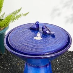 Cheapest 🛒 Glitzhome® 27.5" LED Bird Pedestal Ceramic Fountain ⭐ -Glitzhome Sales D600494S 5