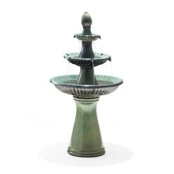Deals 🛒 Glitzhome® 45" 3-Tier Ceramic Outdoor Fountain 👏 -Glitzhome Sales D600497S 1 1