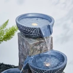 Buy π Glitzhome® 33" Natural Leaf Textured 4-Tier Outdoor Fountain β¨ 14 Buy π Glitzhome® 33" Natural Leaf Textured 4-Tier Outdoor Fountain β¨ -Glitzhome Sales D600498S 5