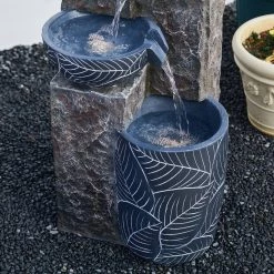 Buy π Glitzhome® 33" Natural Leaf Textured 4-Tier Outdoor Fountain β¨ 16 Buy π Glitzhome® 33" Natural Leaf Textured 4-Tier Outdoor Fountain β¨ -Glitzhome Sales D600498S 7