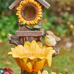 Flash Sale ⌛ Glitzhome® 28.5" Farmhouse Sunflowers & Birdhouse Outdoor Fountain ❤️ 14 Flash Sale ⌛ Glitzhome® 28.5" Farmhouse Sunflowers & Birdhouse Outdoor Fountain ❤️ -Glitzhome Sales D600499S 5