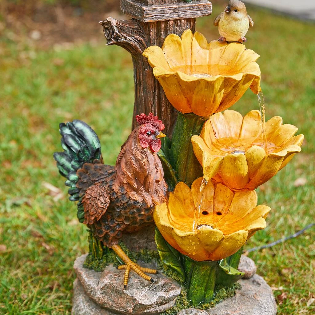 Flash Sale ⌛ Glitzhome® 28.5" Farmhouse Sunflowers & Birdhouse Outdoor Fountain ❤️ 9 Flash Sale ⌛ Glitzhome® 28.5" Farmhouse Sunflowers & Birdhouse Outdoor Fountain ❤️ - Image 7
