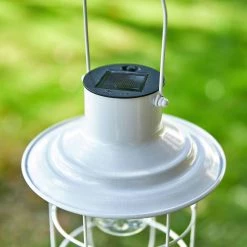 Hot Sale 😍 Glitzhome® 10" Wire Solar Powered Outdoor Hanging Lantern 😍 -Glitzhome Sales D600504S 7