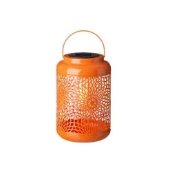 Best Sale 🧨 Glitzhome® 9" Cutout Metal Solar Powered Outdoor Hanging Lantern 👍 -Glitzhome Sales D600506S 1