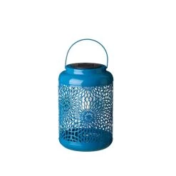 Best Sale 🧨 Glitzhome® 9" Cutout Metal Solar Powered Outdoor Hanging Lantern 👍 -Glitzhome Sales D600509S 1