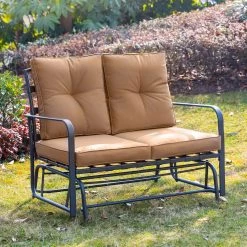 Best reviews of ✨ Glitzhome® Outdoor Patio Loveseat Glider Chair 🔥 -Glitzhome Sales D620443S 4