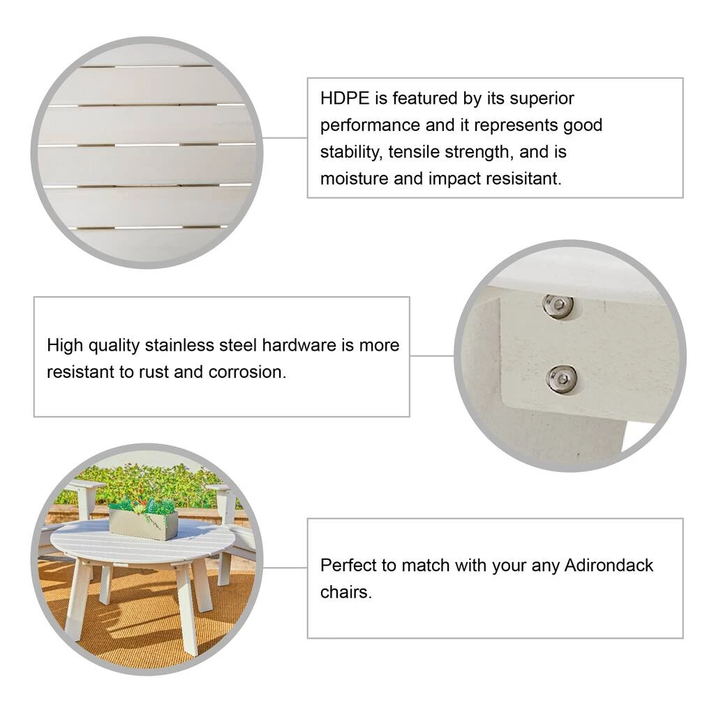 Coupon β Glitzhome® 32" White Round Outdoor Coffee Table π 8 Coupon β Glitzhome® 32" White Round Outdoor Coffee Table π - Image 6