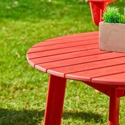 Promo 😍 Glitzhome® 32" Red Round Outdoor Coffee Table 🎁 -Glitzhome Sales D620459S 3